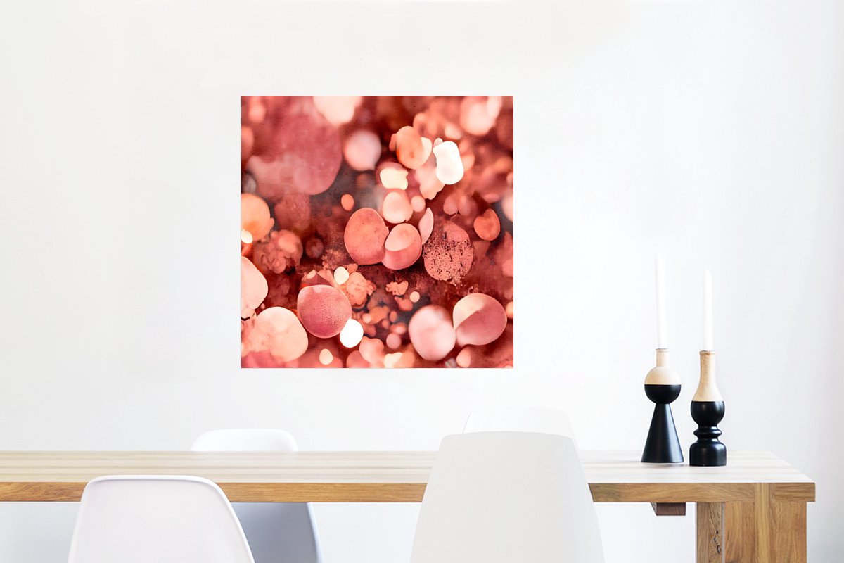 Poster Abstract - Glitter - Roze - Luxe - 50x50 cm