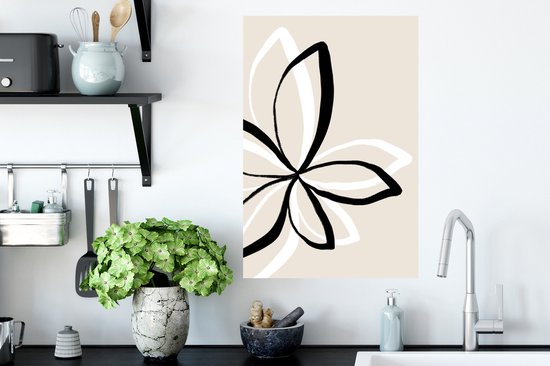 Stickers Stickers muraux - Fleurs - Abstrait - Minimalisme - 40x60 cm - Feuille adhésive