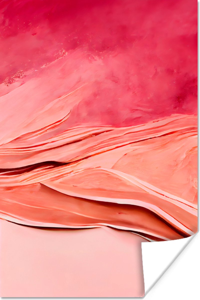 Poster Abstract - Roze - Pastel - Vormen - 60x90 cm