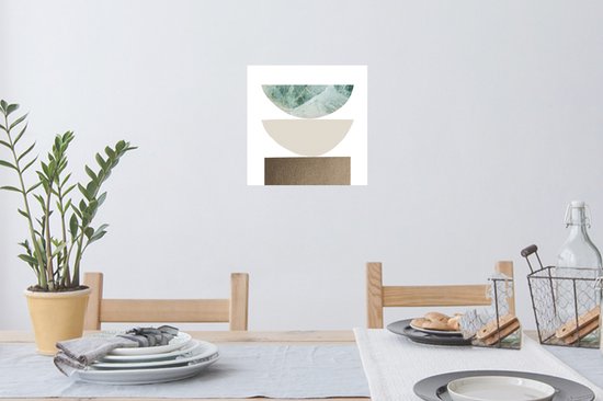 Stickers Stickers muraux - Formes géométriques - Minimalisme - Pastel - 30x30 cm - Feuille adhésive