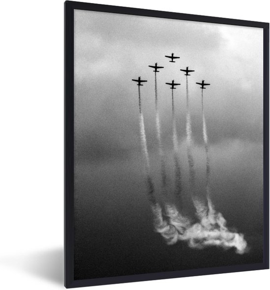 Posters noir et blanc Cadre Avion Nuages Vintage