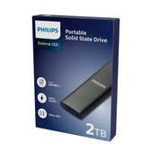 Philips Portable External SSD 2 To - Ultra Speed USB-C - USB A 3.2 - Lecture 540 Mo/s - Écriture 520 Mo/s - Windows/ macOS/ Console de jeu