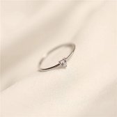 Ring Stone Heart - Hartjes ring - Zirkonia 5A - zilver - Cadeautje voor haar - Diamanten ring - Fijne Ring -