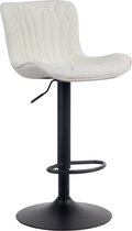 Tabouret de bar CLP Linus - Avec dossier - Ajustable - Tissu crème