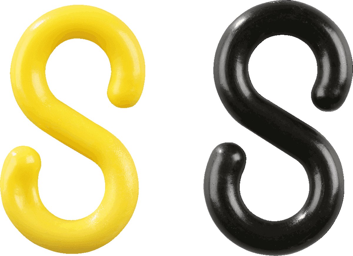 S-haken kunststof Geel / Zwart