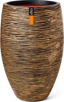 Capi Europe - Vaas elegant deluxe Rib NL - 38x58 - Goud - Opening Ø27 - Bloempot voor binnen en buiten - Levenslang garantie - Breukbestendig - 100% Recyclebaar - CO2 Neutraal geproduceerd - KBGR1131