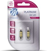 M-Tech LED C5W 12V 36mm - Platinum 9x Led diode - Canbus - Wit - Set