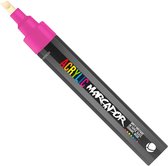 MTN Acrylic Marcador - Verfstift - medium punt van 6 mm - permanent - Neon Roze
