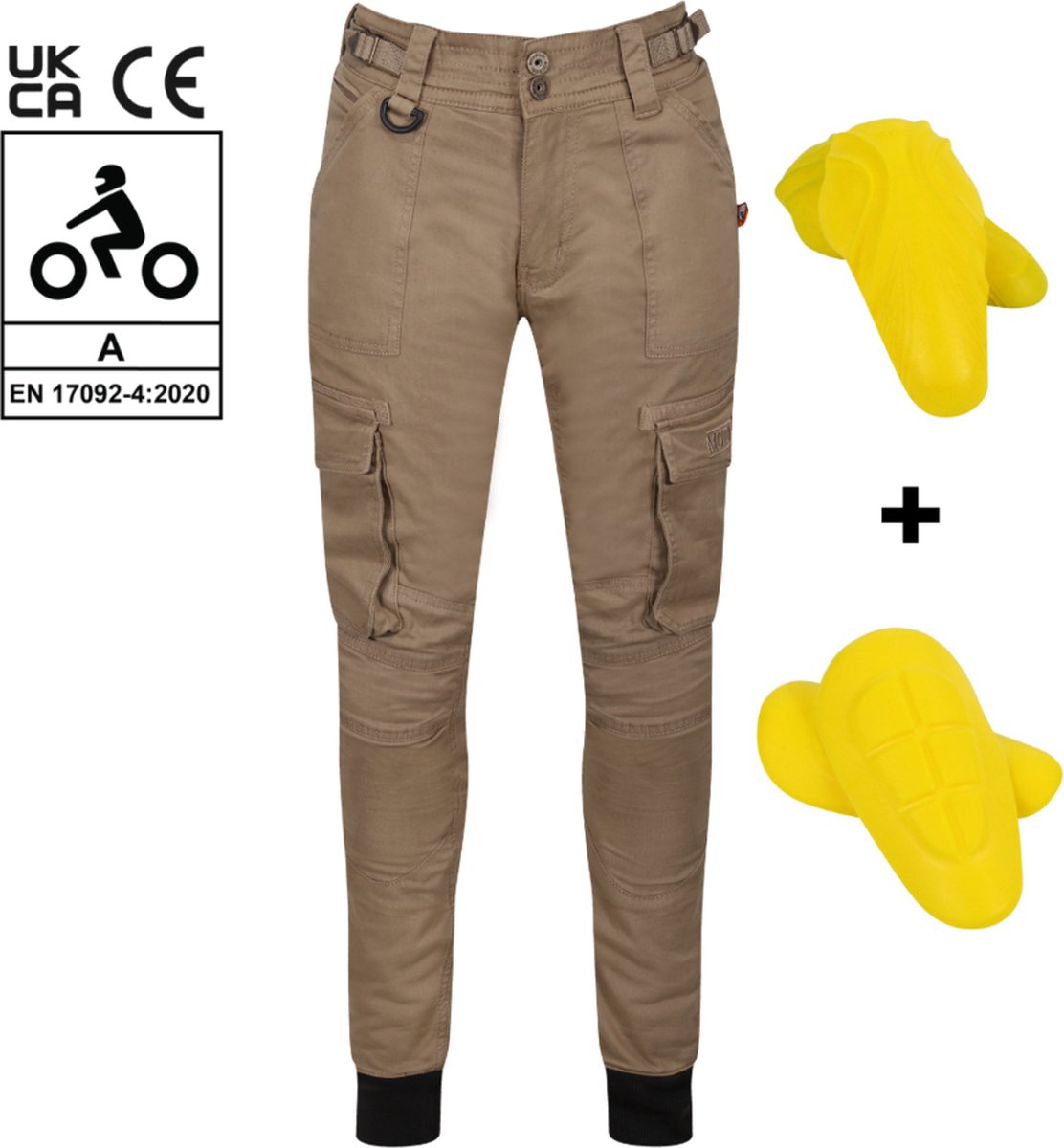 Motogirl Lara Cargo Beige Motorbroek - Maat S UK8 / UK10