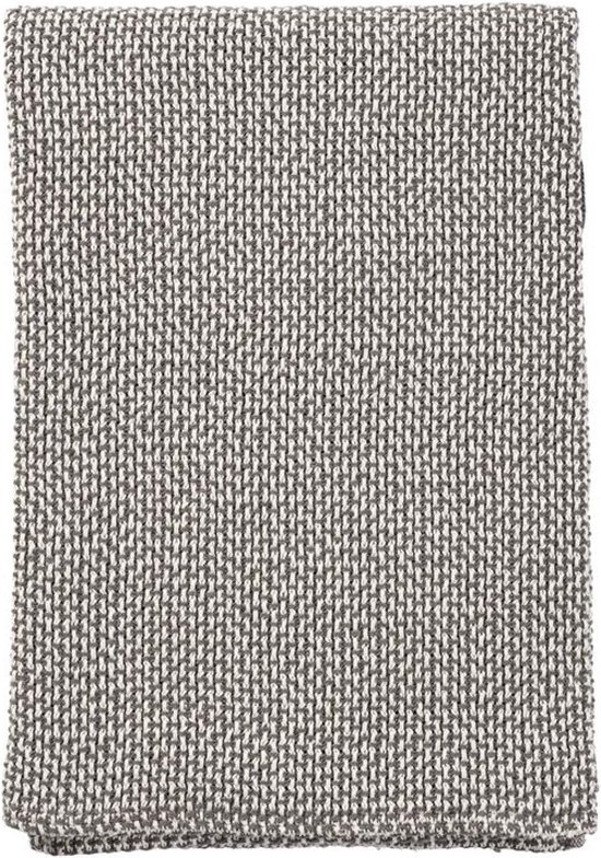 Plaid coton bio Panier gris-blanc 180x130 cm