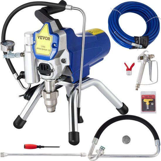 Shulltji Elektrisch verfspuitpistool, 850 W, met 4 sproeiers en 3 sproeimodi, spuitpistool, 1400 ml, spuitpistool voor muren, plafonds, hekken, meubels
