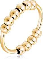 Anneau d'anxiété - Ring de stress - Ring Spinner - Ring d'anxiété pour doigt - Ring pivotant pour femme - Ring tournant - Ring Ring - (Acier inoxydable) Plaqué or- (16,50 mm / taille 52)