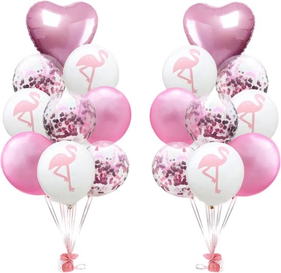 Flamingo ballonnen- 18 stuks- Folie Ballonnen- Verjaardag- Feestje