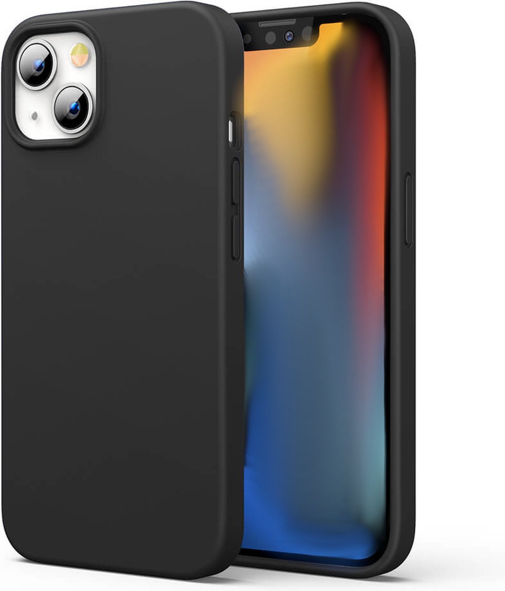 Zwart Hoesje Geschikt Voor iPhone 13 Hoesje - Zwarte Siliconen hoesje - TPU Back Cover Hoes - Zwart