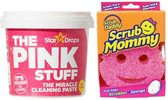 Bol.com Stardrops The Pink Stuff Het Wonder Schoonmaakmiddel - 500g - Inclusief Scrub Mommy en Geurkaarsje Roze aanbieding
