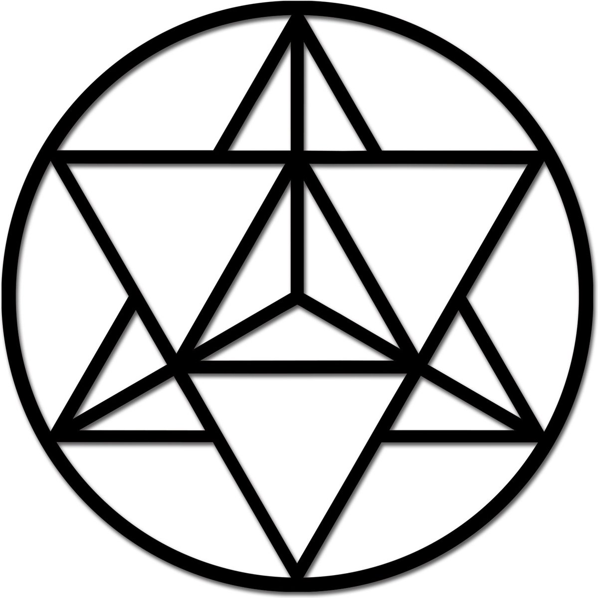 Hout-Kado - Merkaba - Medium - Zwart - Geometrische dieren en vormen - Houten Wanddecoratie
