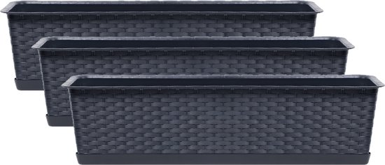 Prosperplast DRTS200-440U, Vaso per piante, Marrone Scuro, 20 x 20 x 37