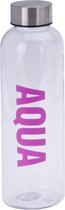 Bidon drinkfles/waterfles transparant/roze 500 ml met schroefdop- Sportfles/sportbidon - Kunststof
