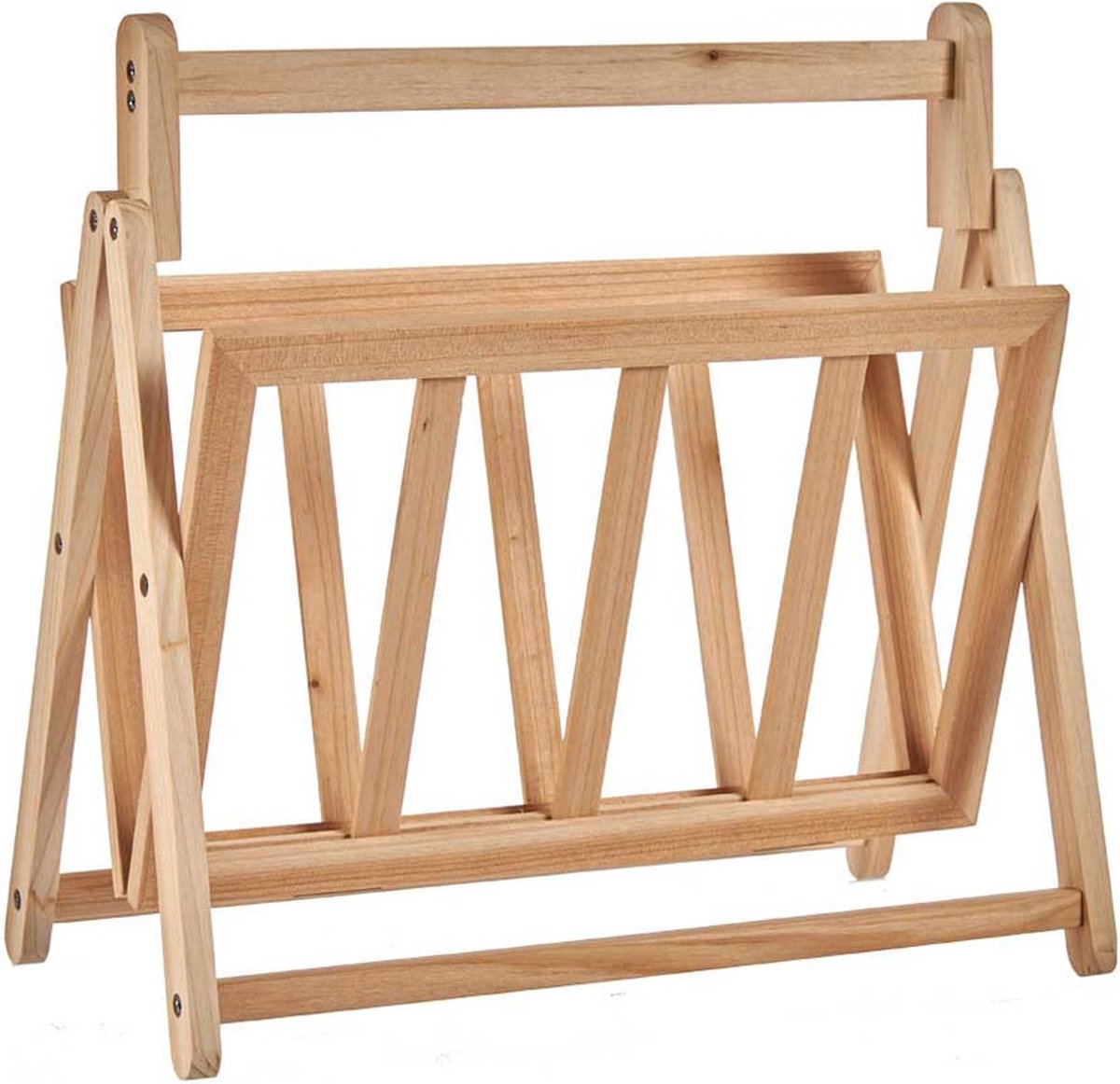 Kipit Lectuurbak/tijdschriften houder - hout 36 x 30 x 38 cm - krantenbak inklapbaar