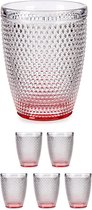 Set van 6x stuks luxe kristal-look transparante drinkglazen/waterglaze 300 ml