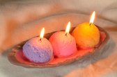 "Schepijs Candle" Bol avec 3 boules de bougie ICE, longueur : 21 cm, fabriqué par Candles by Milanne des Nederland