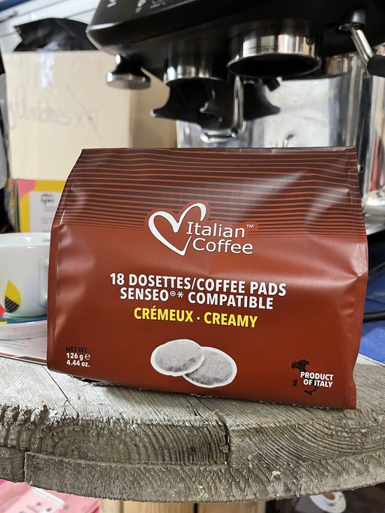 Italian Coffee - Cremoso Koffie - Italiaanse Espresso voor Senseo - 5 x 18 pads