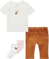 Noppies - kledingset - 4delig - broek bruin - shirt KM Snow White - 2p sokjes - Maat 56