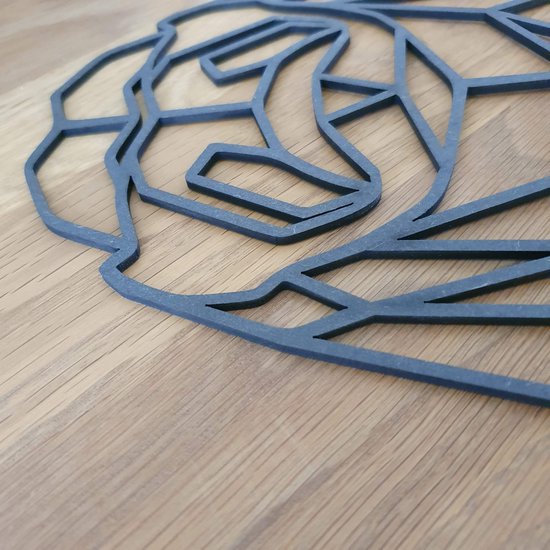 Wood Gift Citymap Haarlem - Zwart - XL - Plan de ville en bois - Décoration murale en bois - Carte