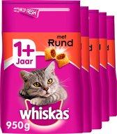 Whiskas Brokjes Adult - Katten droogvoer - Rund - 5 x 950 gr