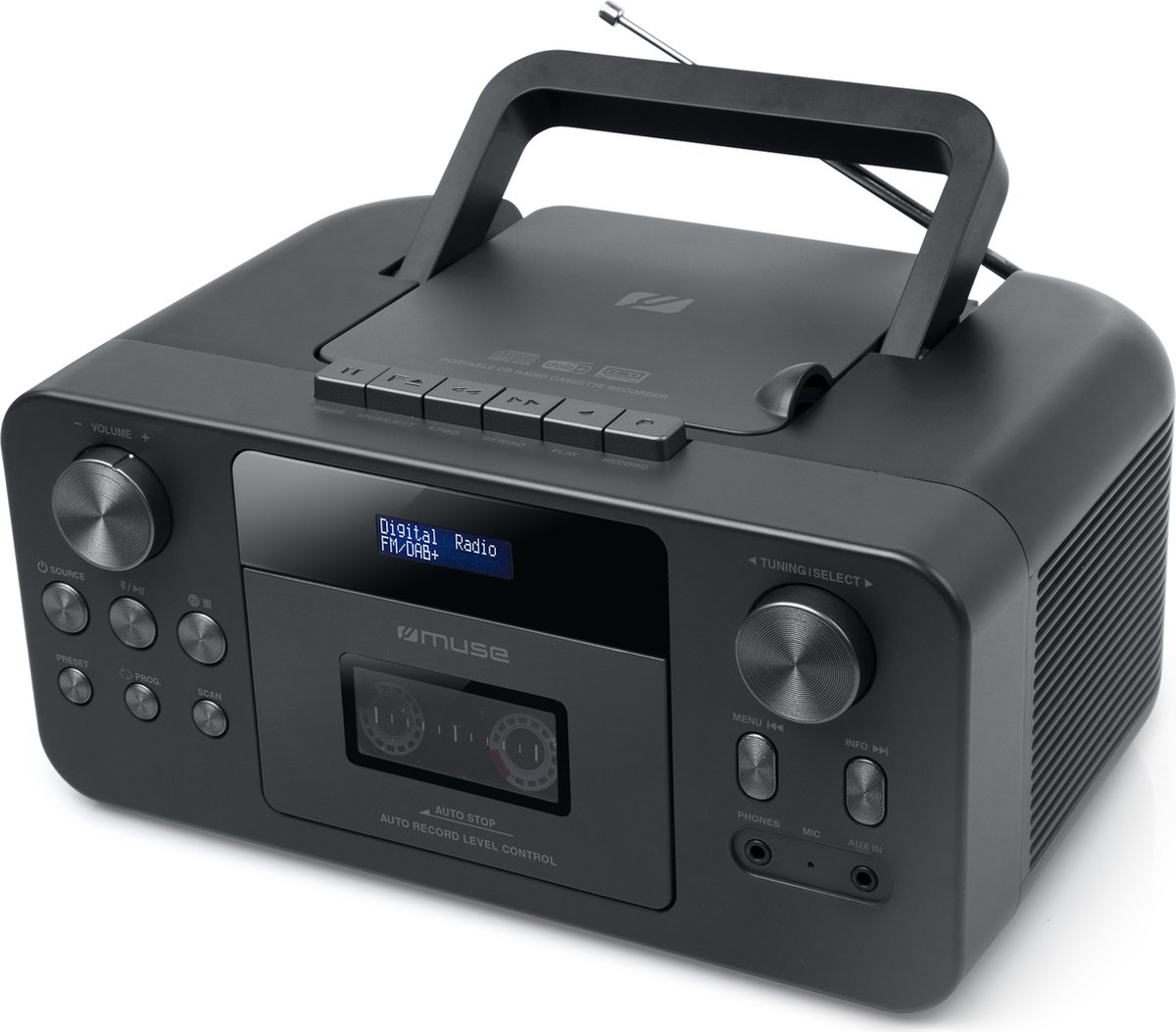 Muse M-182DB - Draagbare Bluetooth, DAB+, CD en Cassette speler - Muse Electronics