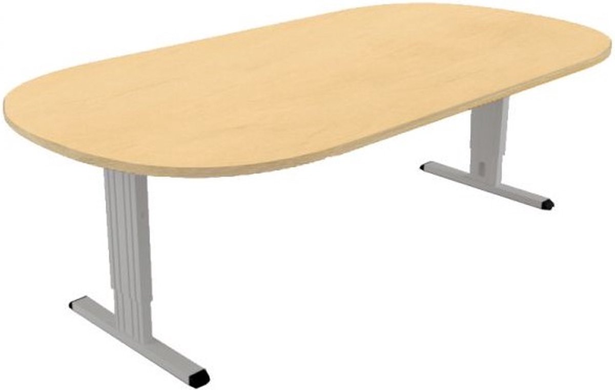 Offeco Bureau Bolton - Bureau - Bureautafel - Vergadertafel - Gaming bureau - Game bureau - Computertafel - Desk - Bureau Aluminium - Verstelbaar bureau - Gaming Desk - Bureau tafel - Bureau verstelbaar –  Wild peren -240x120cm