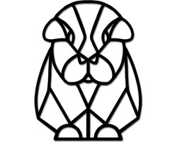 Hout-Kado - Cavia - Medium - Zwart - Geometrische dieren en vormen - Houten Wanddecoratie