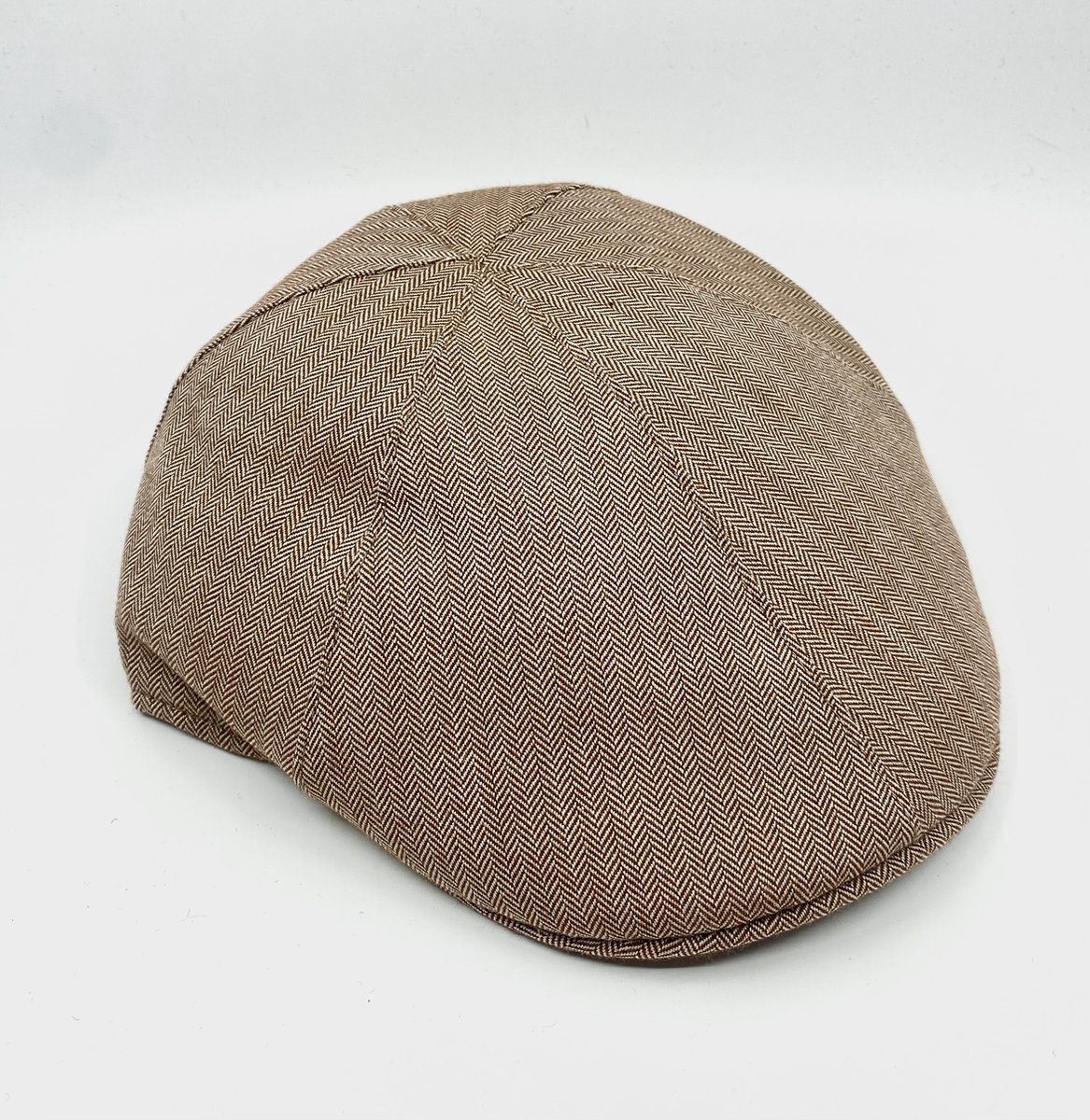 JVD by Portaluri Flatcap Six Panel Linnenmix Visgraat Bruin 58