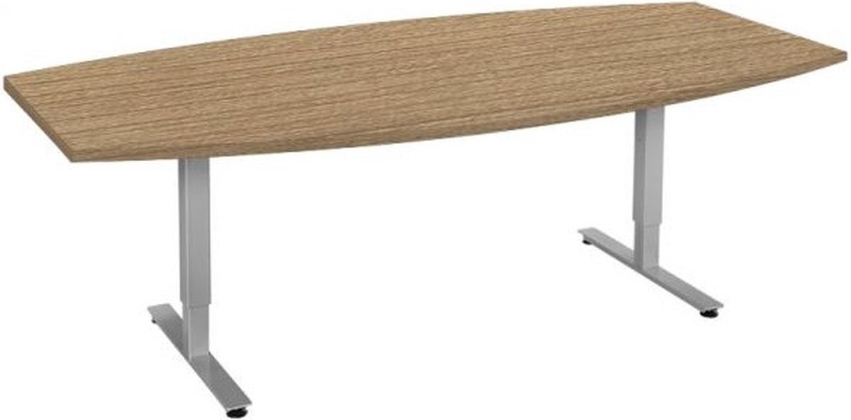Offeco Bureau York Plus - Bureau - Bureautafel - Vergadertafel - Gaming bureau - Game bureau - Computertafel - Desk - Bureau Aluminium - Verstelbaar bureau - Gaming Desk - Bureau tafel - Bureau verstelbaar –  Havanna -240x120cm