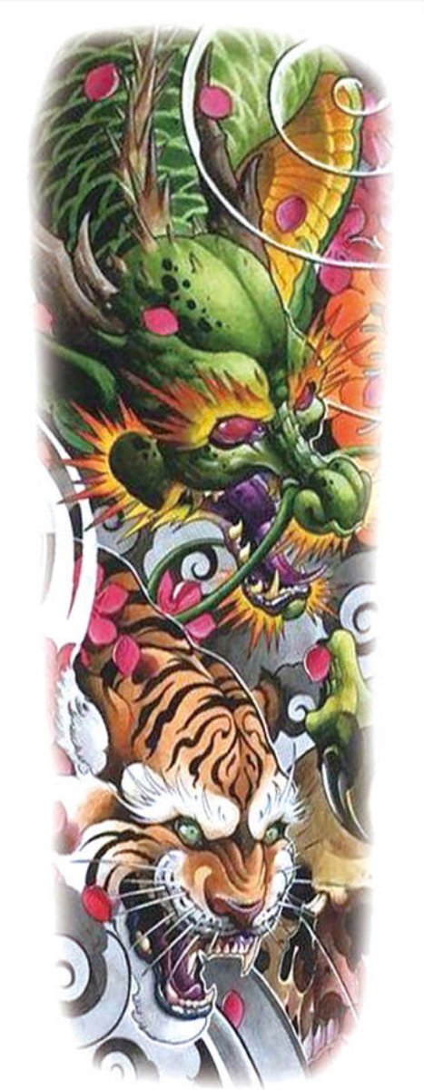 Tijdelijke Tattoo - Sleeve Tattoo - Tattoo Sticker - Zwart/Wit Tattoo - Ontwerp Tattoo - Vrouwen & Mannen Tattoo - Nep Tattoo - Tatoeage & Tatoeages - Tatoeages Volwassenen - 2nd | TQB-157