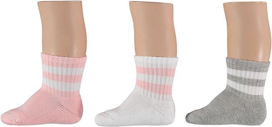 Apollo - Sokken - Sport - Baby - 3-pack - Roze - Grijs - Wit - Maat 74/86