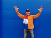 koningsdag overhemd oranje met rood-wit-blauwe vlakken - Maat XL konings shirt