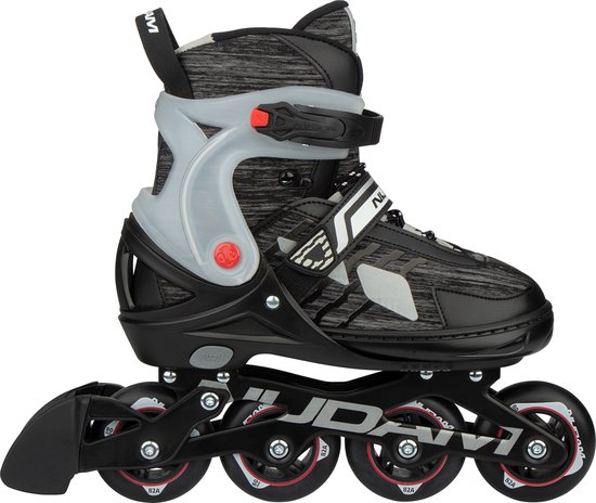 Nijdam Rollers Advanced - Tarmac Tremor - Zwart/ Gris Argent / Rouge - Taille 43-47