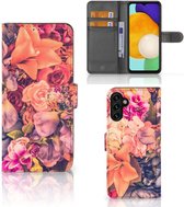 Flipcase Geschikt voor Samsung Galaxy A13 5G | Geschikt voor Samsung Galaxy A04s Telefoon Hoesje Cadeau voor Moeder Bosje Bloemen