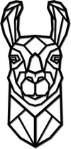 Hout-Kado - Lama - Medium - Zwart - Geometrische dieren en vormen - Houten Wanddecoratie
