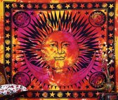 Tapisseries colorées psychédéliques Sun Moon Stars Tie Dye Mandala -200x140cm