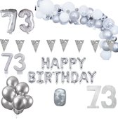 73 jaar Verjaardag Versiering Pakket Zilver XL