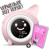 Kippa Slaaptrainer voor Kinderen – Slaapwekker – gezicht animatie – Snooze en Timer - Voor een verbeterde nachtrust - Nieuwste model – Roze