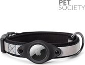 BJØRK Hondenhalsband Airtag - Reflecterend - Zwart - Verstelbaar - 25 tot 40 cm - Tracker- GPS - Geschikt voor Apple Airtag - Hondenriem