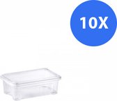 Opbergbox Met Deksel - 2.5 L - 10 stuks - Transparant