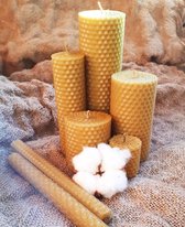Gerolde bijenwas kaarsen - Gift box 7 candles