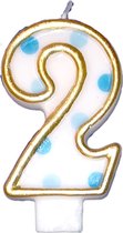 Nummerkaars 2 jaar blauw
