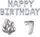 7 jaar Verjaardag Versiering Ballon Pakket Zilver