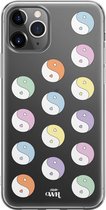 YinYang Pastel - Transparant hoesje geschikt voor iPhone 11 Pro Max transparant hoesje - Doorzichtig hoesje case - Beschermhoes siliconen geschikt voor iPhone 11 Pro Max - YinYang