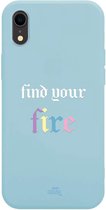 iPhone XR - Find Your Fire Blue - iPhone Rainbow Quotes Case
